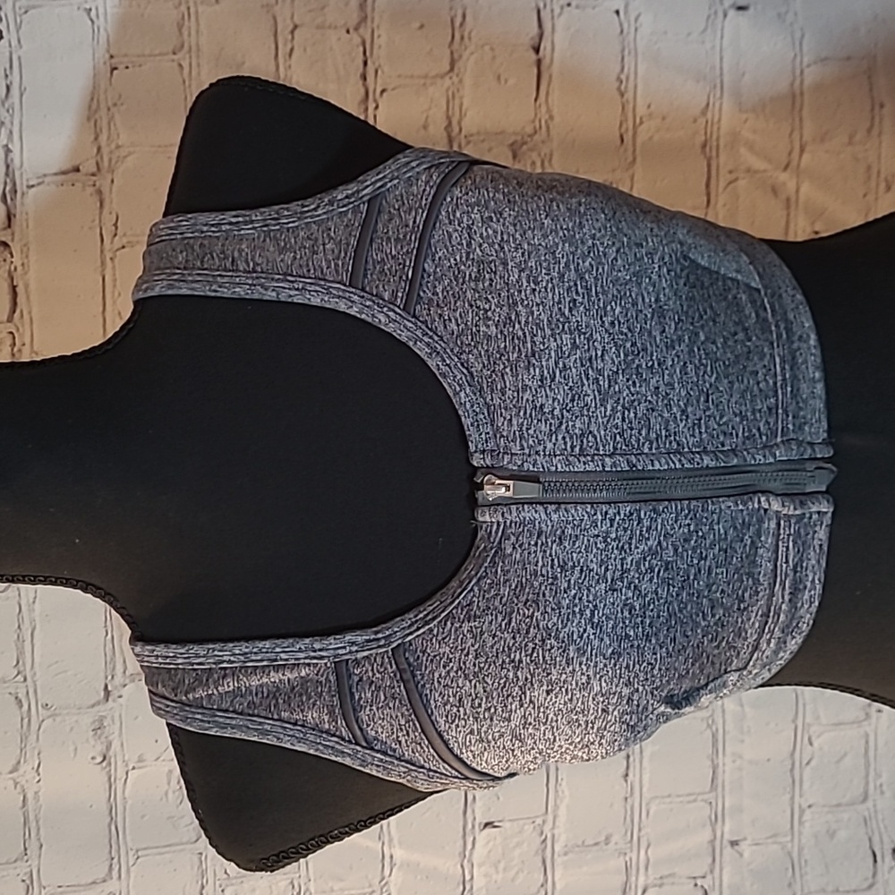 Gray BCG Front Zip High Impact Racerback Sport Bra Size Medium